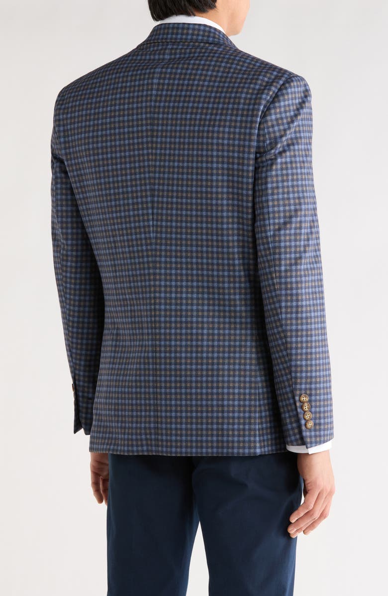 Duchamp Slim Fit Plaid Sport Coat, Alternate, color, Navy