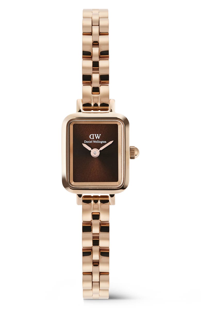 Daniel Wellington Quadro Mini Bracelet Watch, 15mm x 18mm, Main, color, Rose Gold