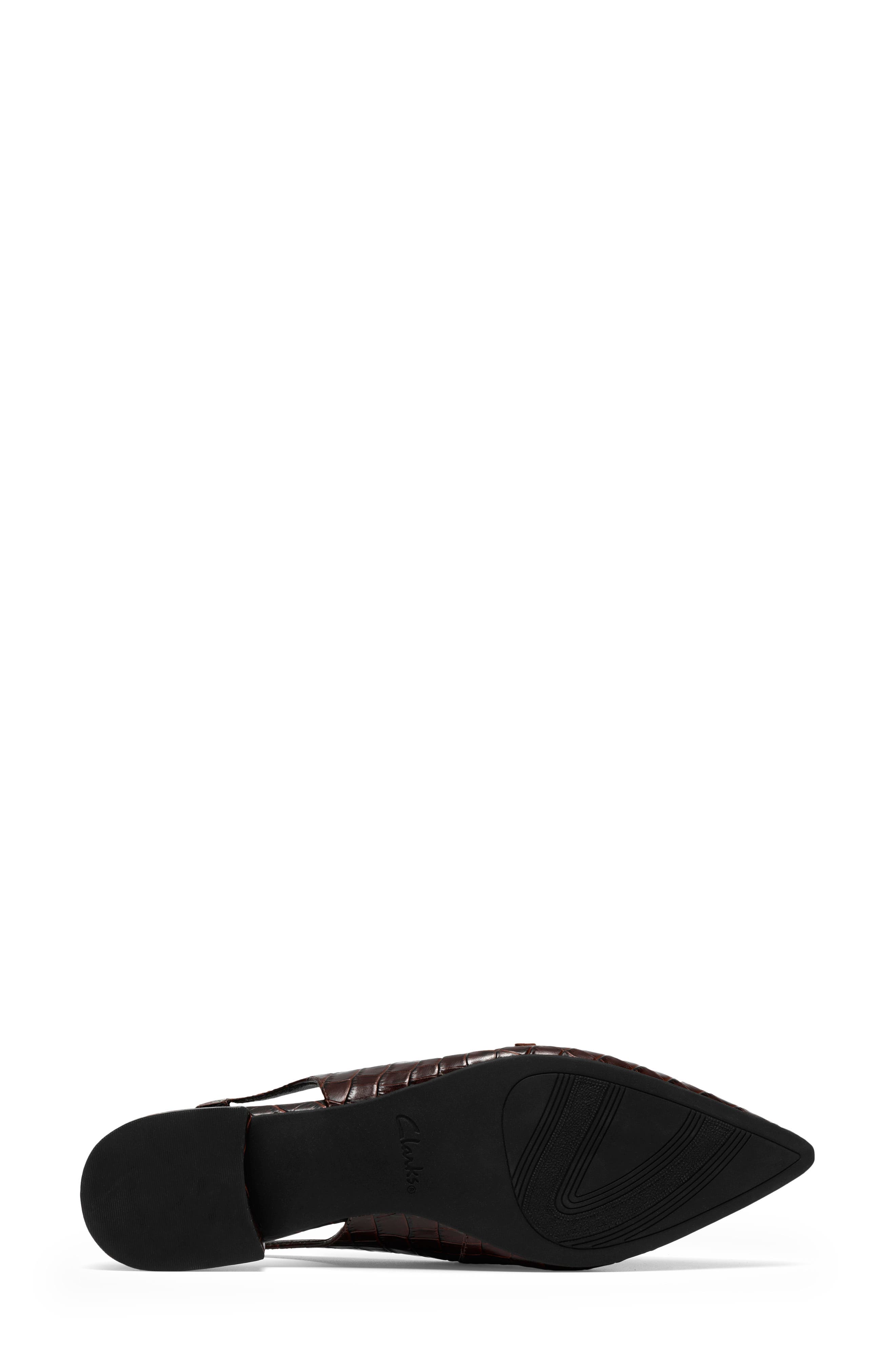 Sensa15 Jane Croc Embossed Slingback Flat, Alternate, color, DARK BROWN CROC