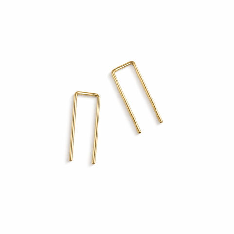 Tiny Staple Threader Earrings