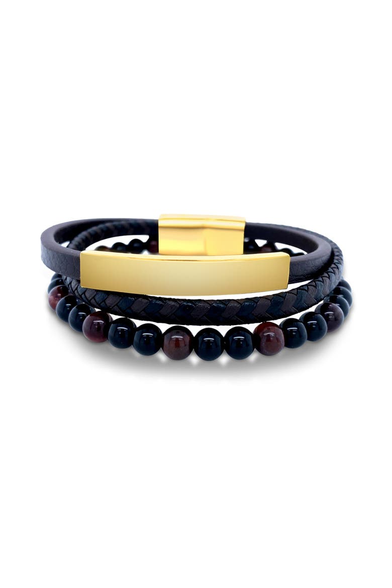 Sylvanus Men's Bracelet Stack, Main, color, Garnet