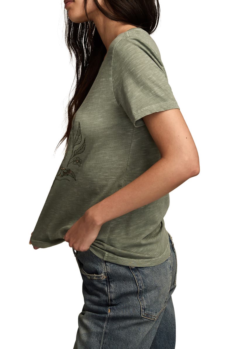 Lucky Brand Hummingbirds Classic Cotton Graphic T-Shirt, Alternate, color, Agave Green