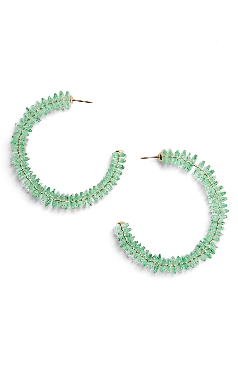 BaubleBar Caylie Crystal Hoop Earrings, Main, color, 
