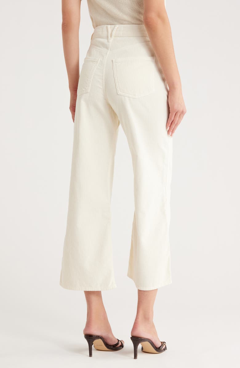 Veronica Beard Taylor High Waist Crop Wide Leg Corduroy Pants, Alternate, color, Ecru