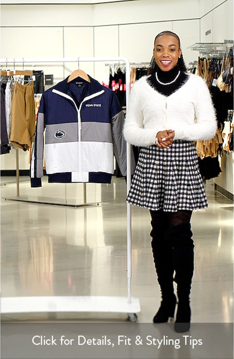 Women's The Wild Collective Gray Penn State Nittany Lions Color-Block Puffer Full-Zip Jacket, sales video thumbnail