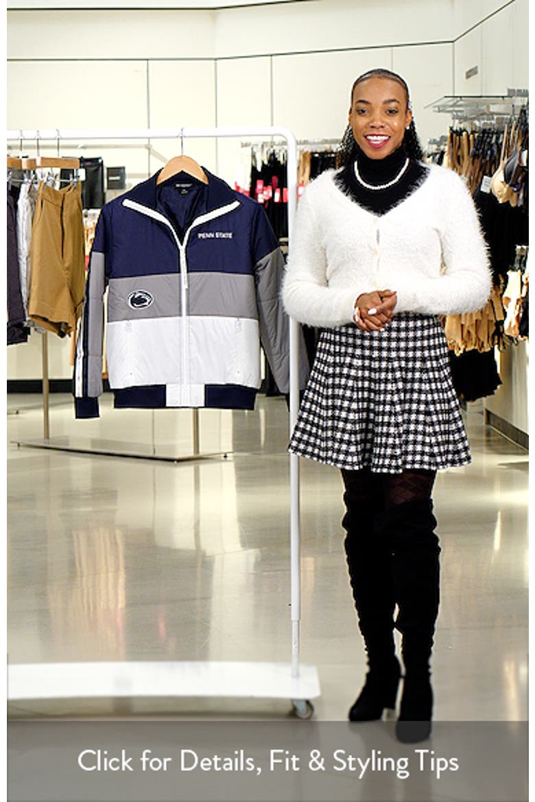 Women's The Wild Collective Gray Penn State Nittany Lions Color-Block Puffer Full-Zip Jacket video