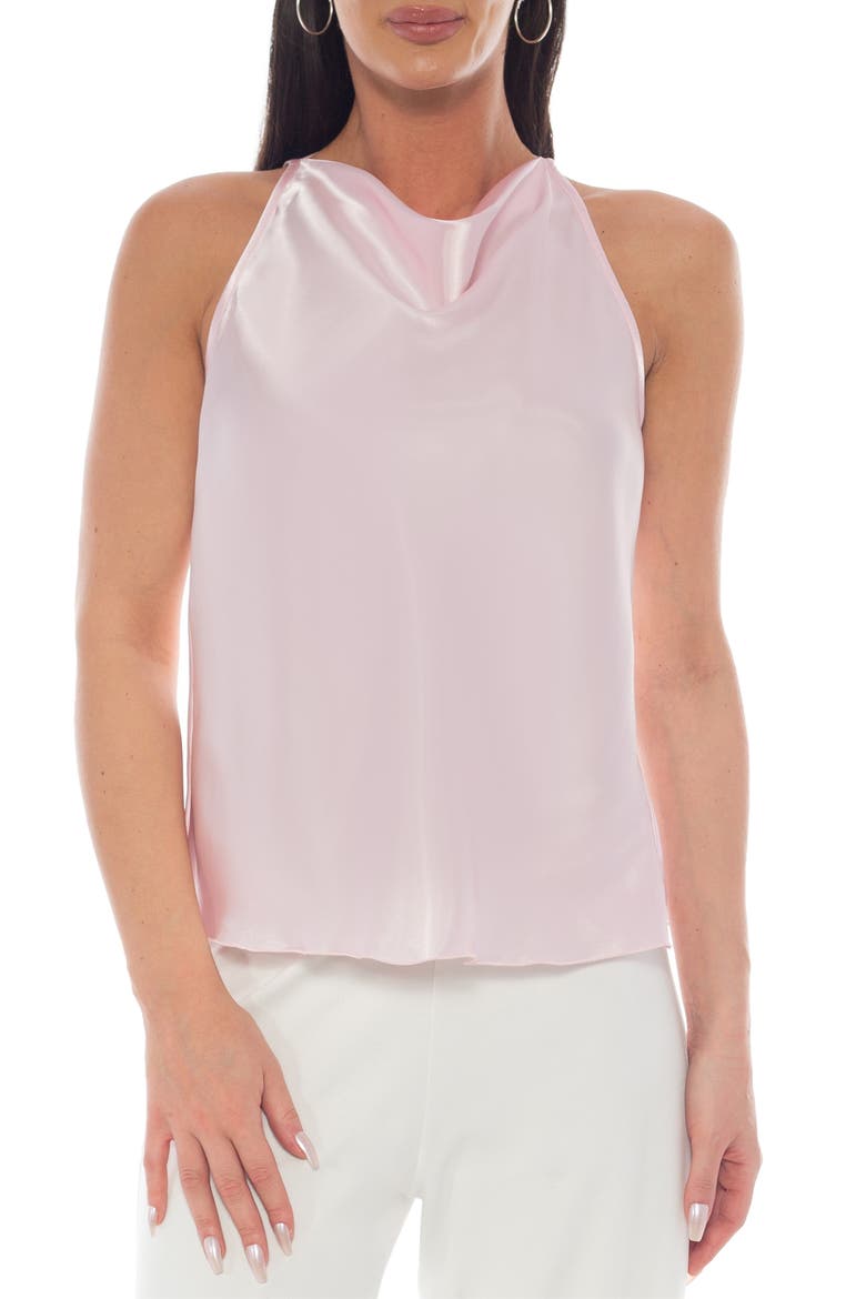 Cowl Neck Satin Top, Main, color, CHAMPAGNE