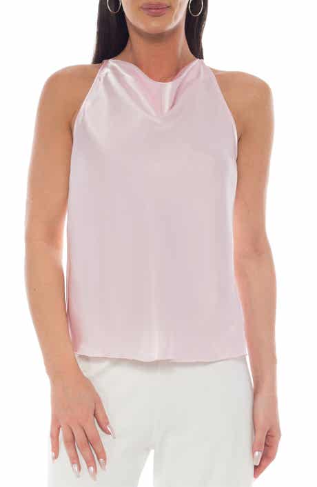 TASH AND SOPHIE Cowl Neck Satin Top