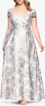 Xscape Evenings Off the Shoulder Brocade Gown