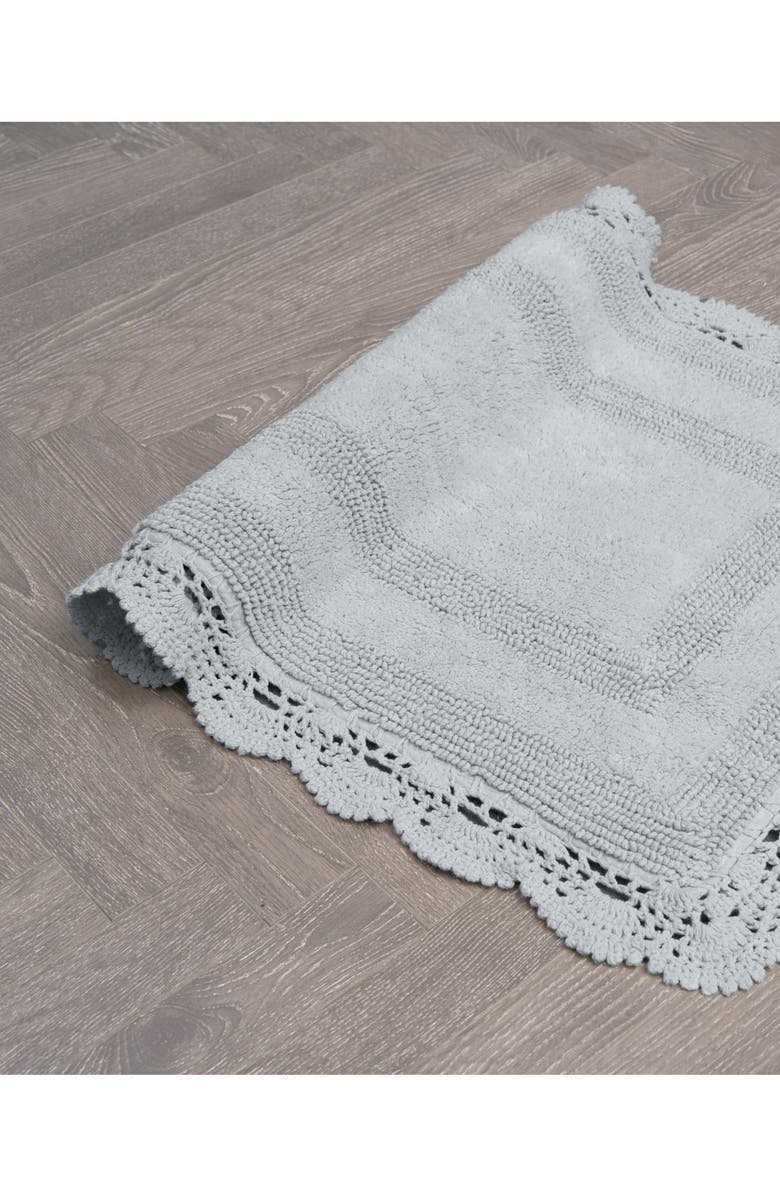 Laura Ashley Reversible Crochet Cotton 2-Piece Bath Mat Set, Alternate, color,