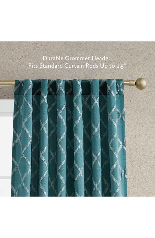 Shop Jessica Simpson Lynee Geometric Satin Jacquard Blackout Curtains In Teal