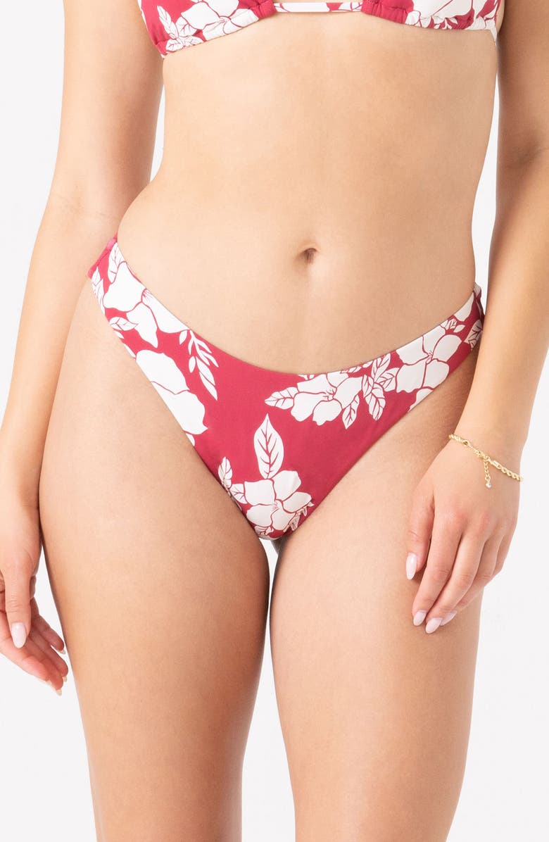 Roxy Hibiscus Hideaway Bikini Bottoms, Main, color, Hibiscus
