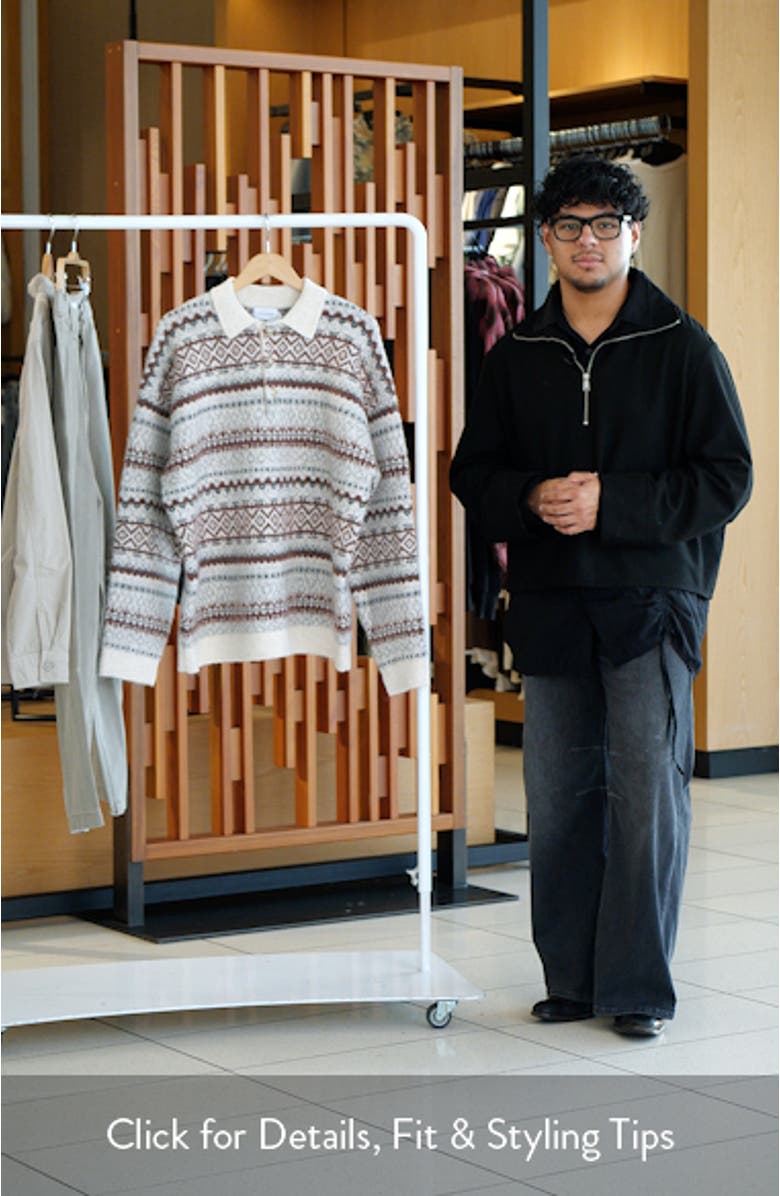 Fair Isle Stripe Long Sleeve Polo, sales video thumbnail