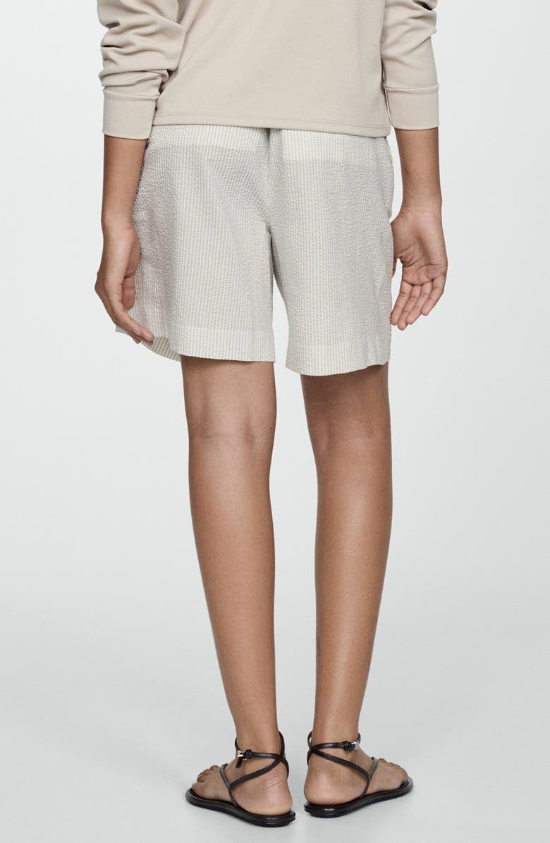 MANGO Stripe Cotton Bermuda Shorts, Alternate, color, Sky Blue