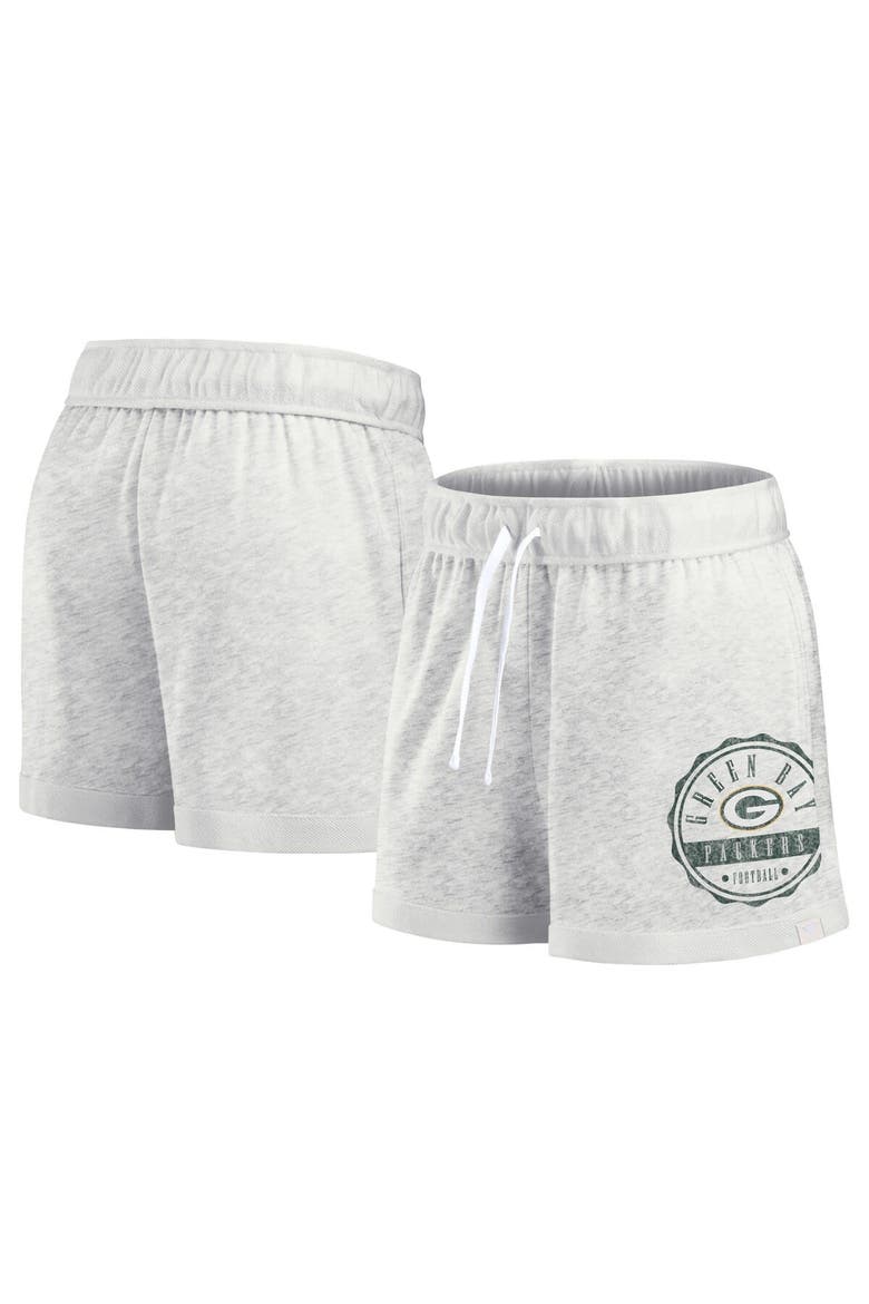 Women's Fanatics Branded Oatmeal Green Bay Packers Vintage Badge Shorts, Alternate, color, Oatmeal