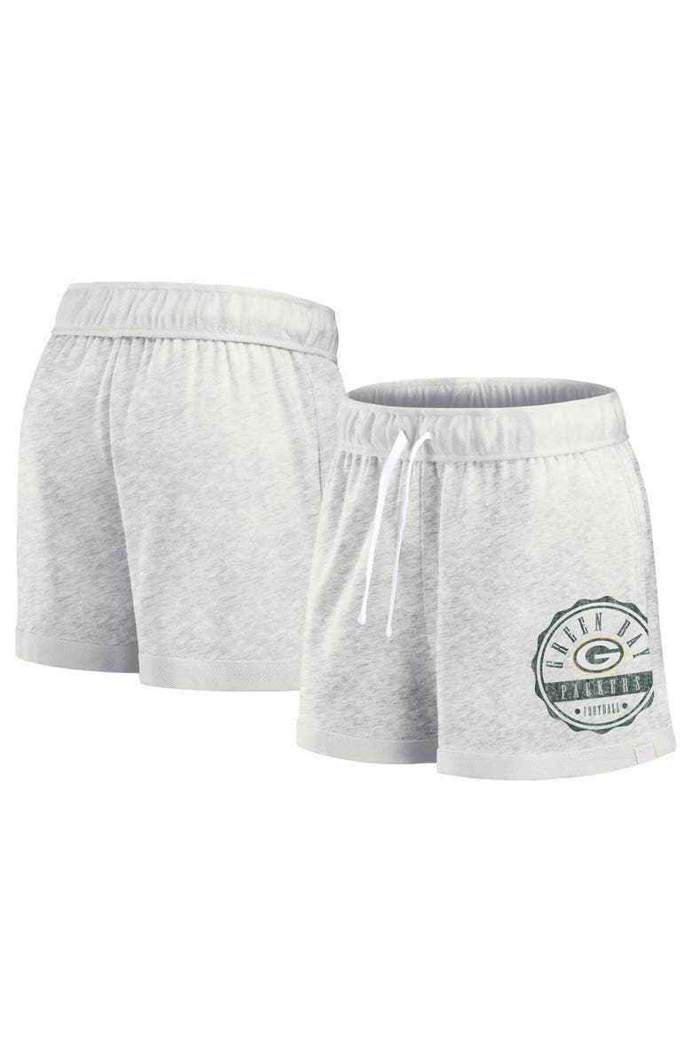 FANATICS Women's Fanatics Branded Oatmeal Green Bay Packers Vintage Badge Shorts, Alternate, color, Oatmeal