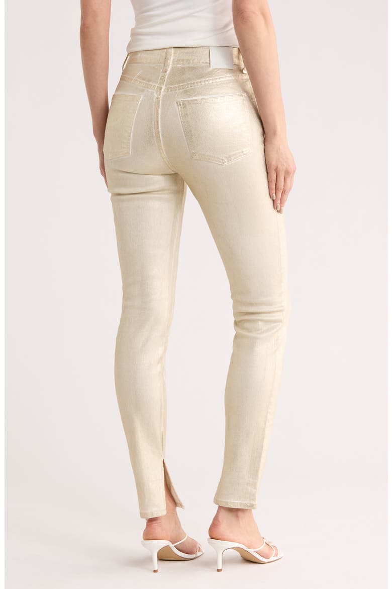 Rae Metallic High Waist Ankle Skinny Jeans, Alternate, color, MATTE GOLD
