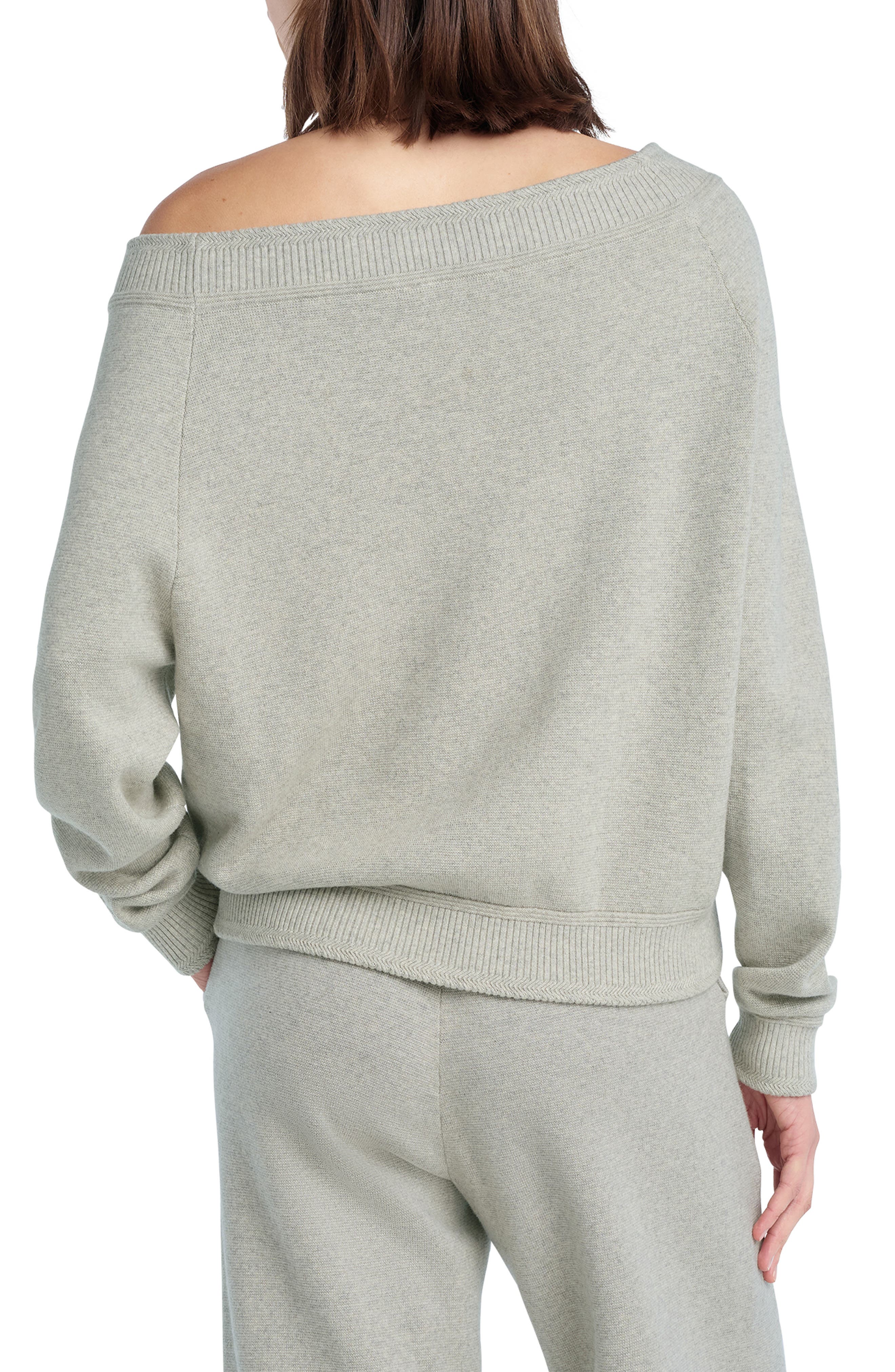 The Staying In One-Shoulder Cotton & Cashmere Pullover - image 2