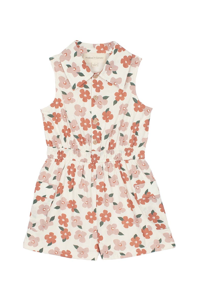 Mabel + Honey Mavery Floral Romper, Main, color, Pink