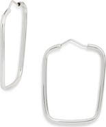 ARGENTO VIVO Thin Rectangle Hoop Earrings