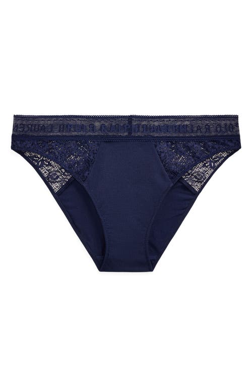 Shop Polo Ralph Lauren Lace & Stretch Cotton Rib Bikini