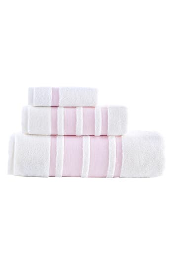 Brooks Brothers Contrast Boarder 3-piece Towel Set In Pink