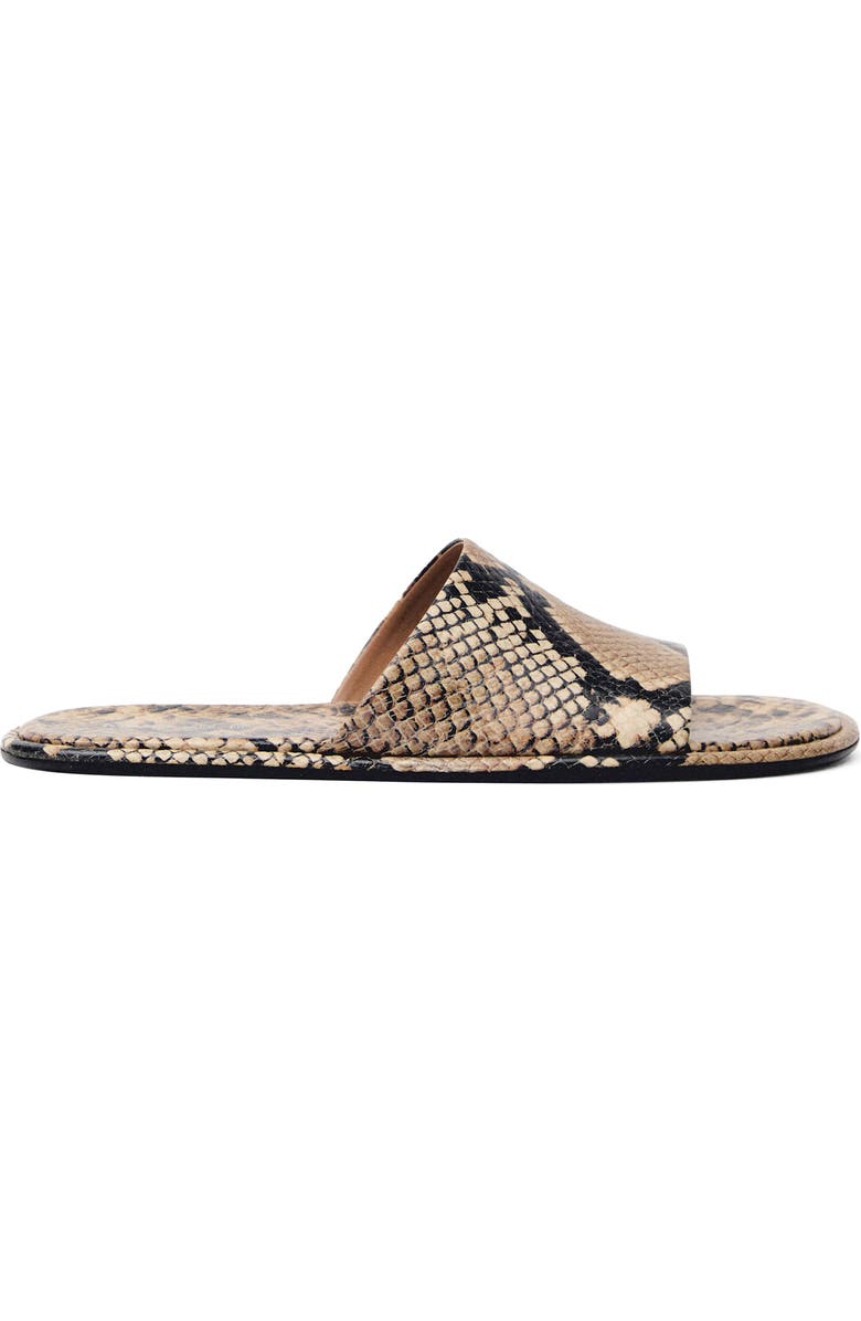MANGO Snake Embossed Slide Sandal, Alternate, color,