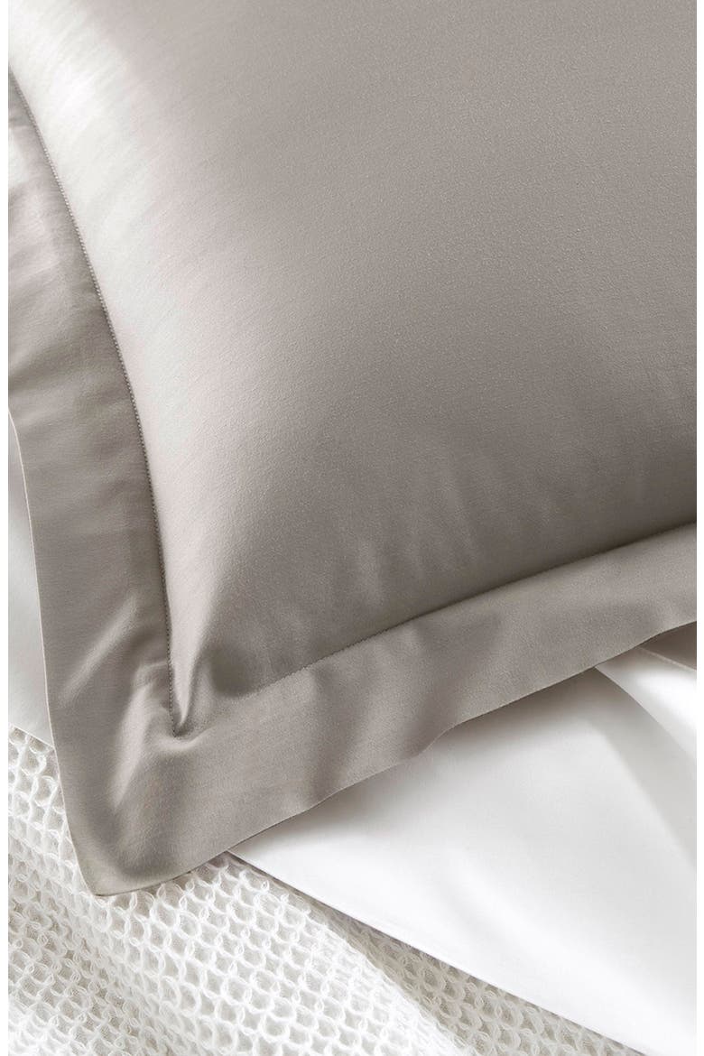 Percale Hemmed Duvet Cover & Shams Set, Alternate, color, PEWTER