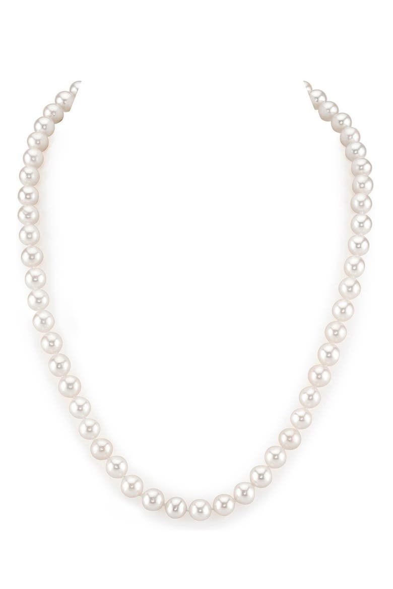 7.0-7.5mm White Freshwater Pearl Necklace - AAAA Quality, Main, color, White Pearls