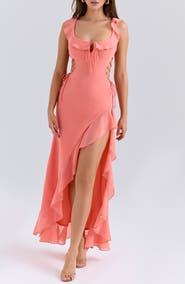 HOUSE OF CB Aloura Georgette Ruffle Dress