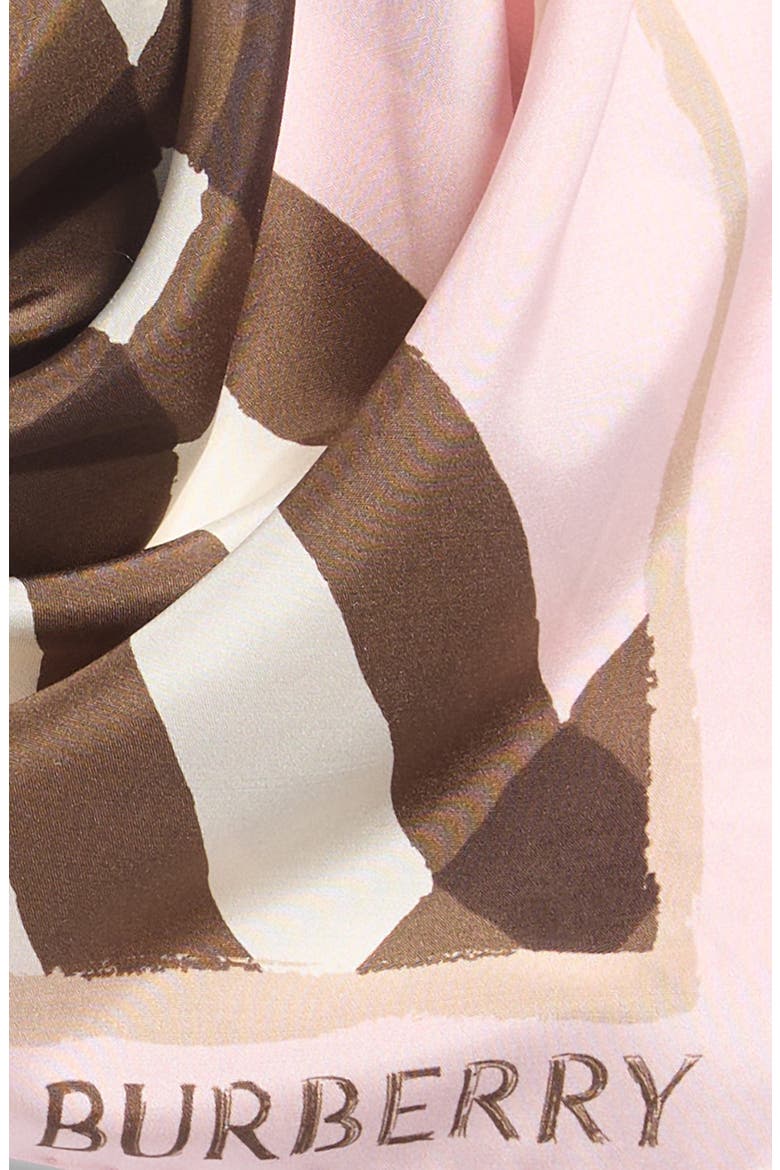 Argyle Check Silk Square Scarf, Alternate, color, BOW PINK IP CHECK