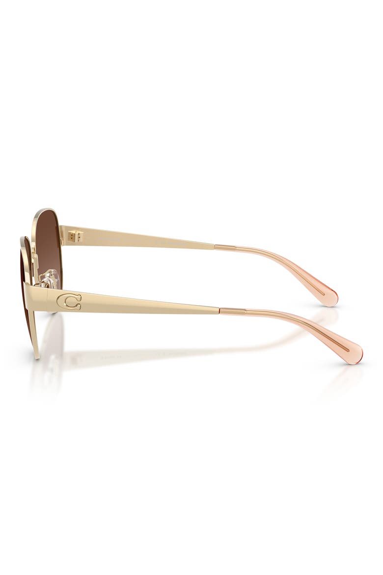 57mm Polarized Pilot Sunglasses, Alternate, color, GOLD / BROWN GRADIENT POLAR