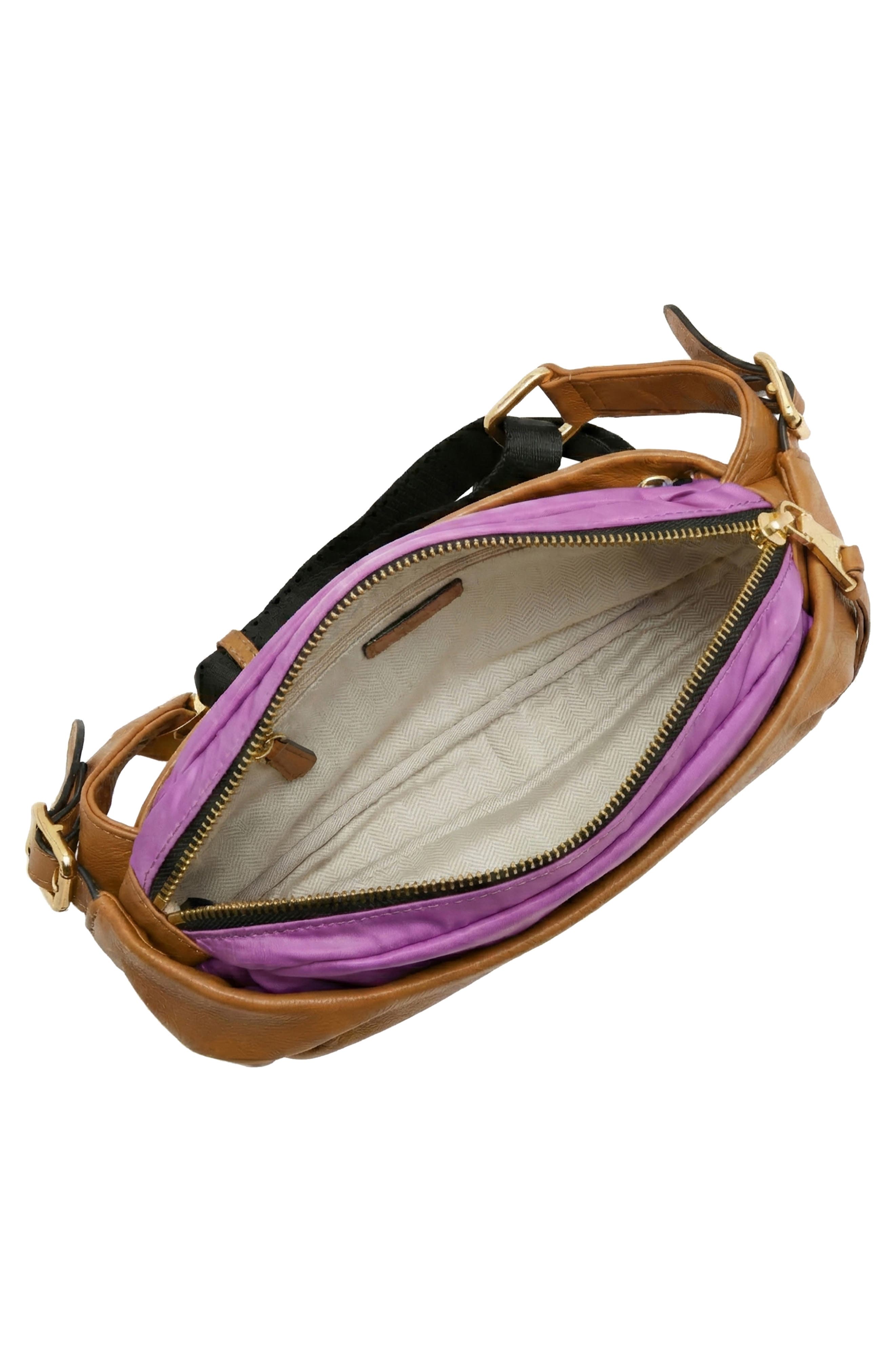 AIMEE Seeker Leather Sling Bag, Alternate, color, Latte Violet
