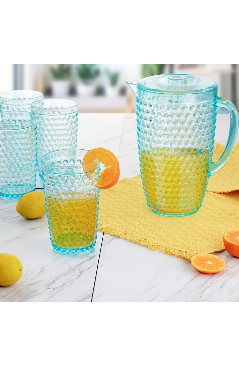Gibson Home Malone 5 Piece Plastic Pitcher and Tumbler Set, Alternate, color, Clear