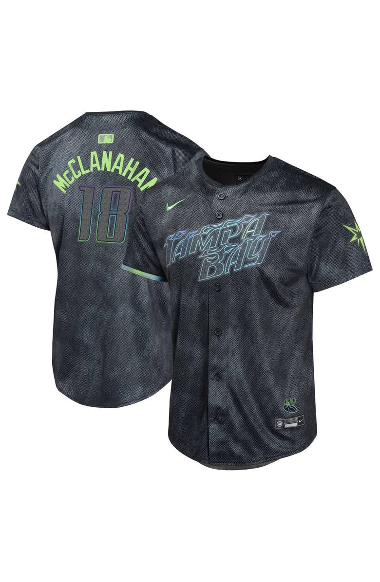 Nike Youth Nike Shane McClanahan Charcoal Tampa Bay Rays 2024 City Connect Limited Player Jersey, Alternate, color, Charcoal