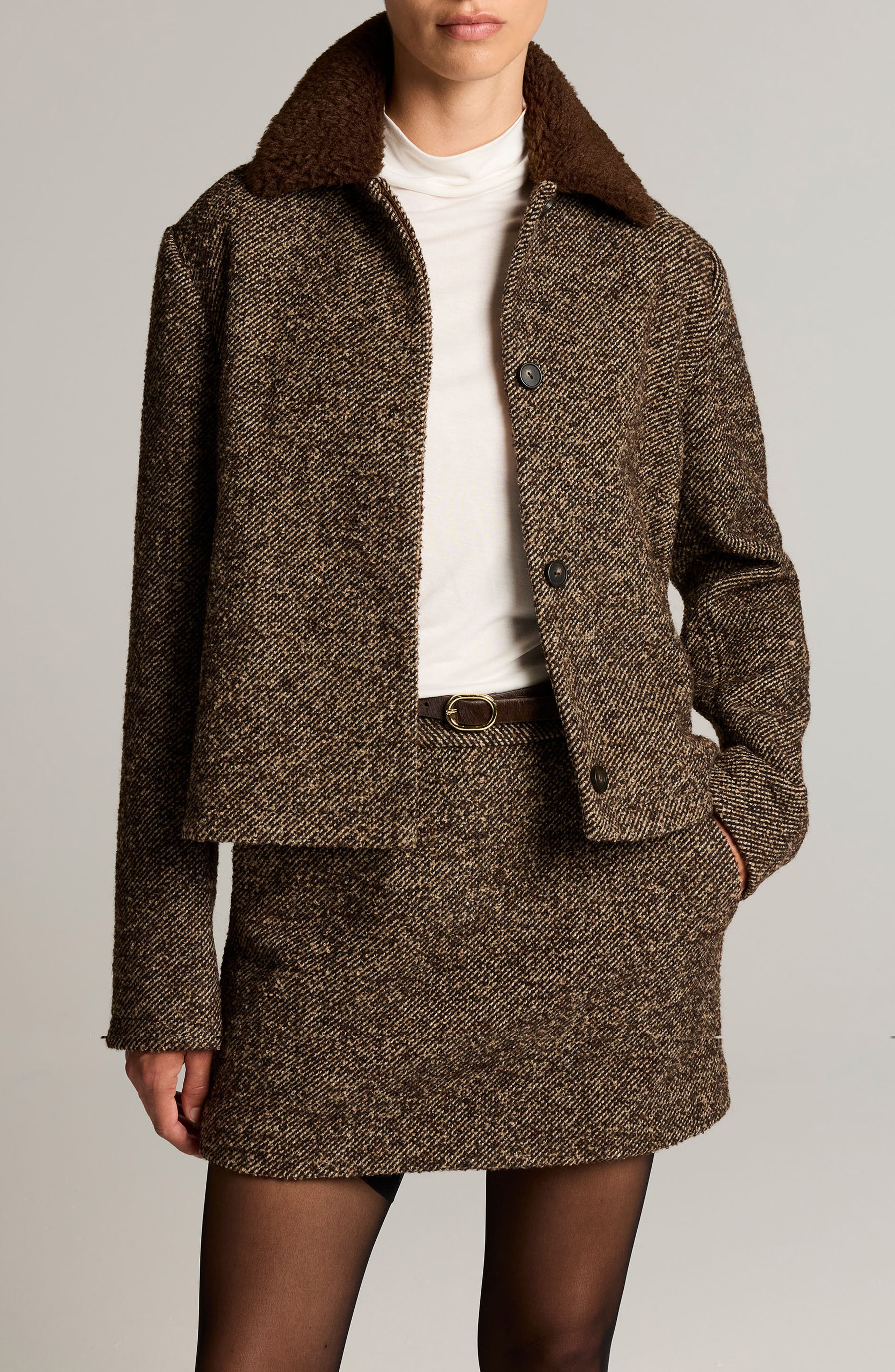 selected BURNT WALNUT BOUCLE