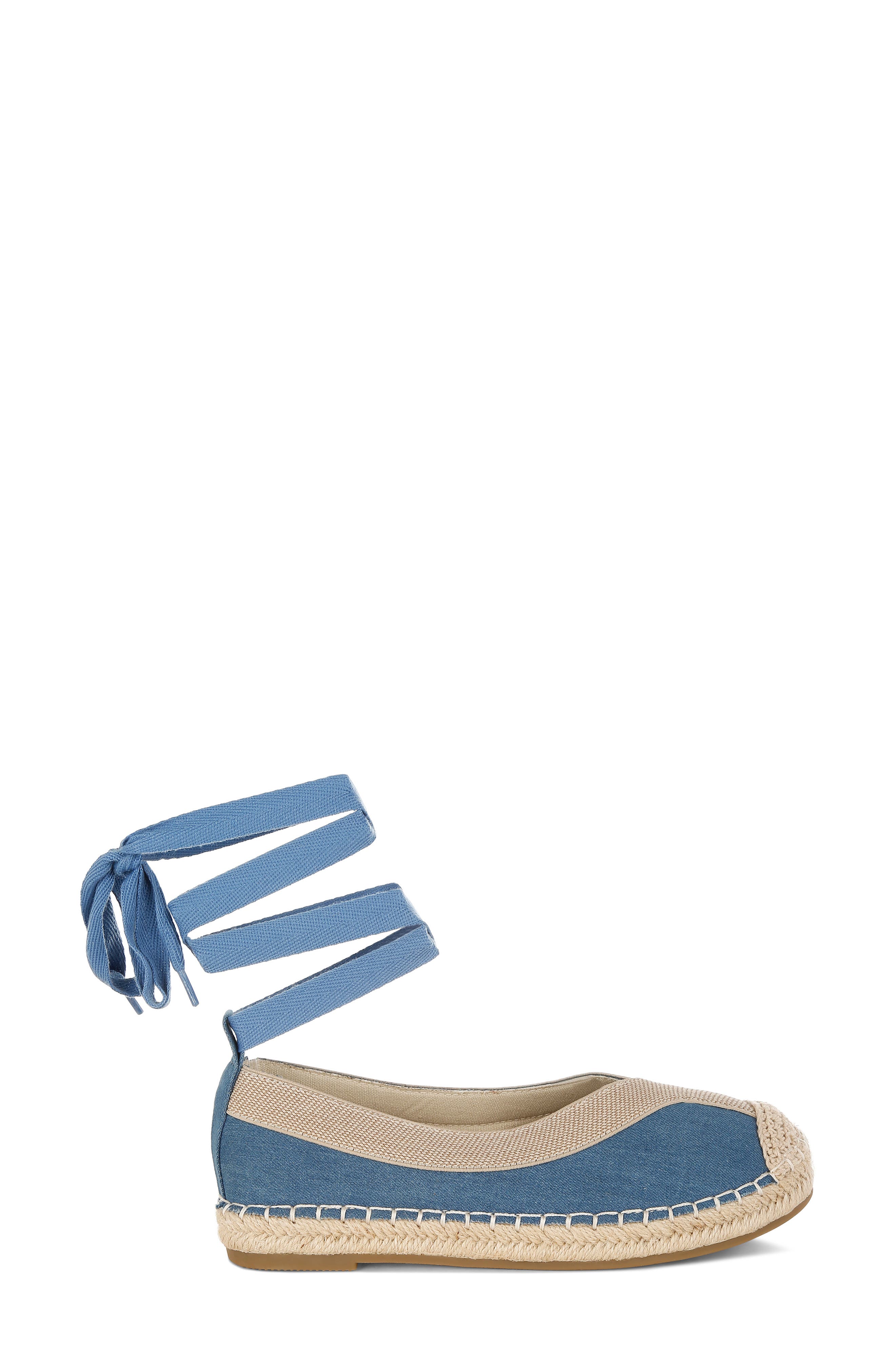 LONDON RAG Nalya Ankle Wrap Espadrille Flat, Alternate, color, Denim
