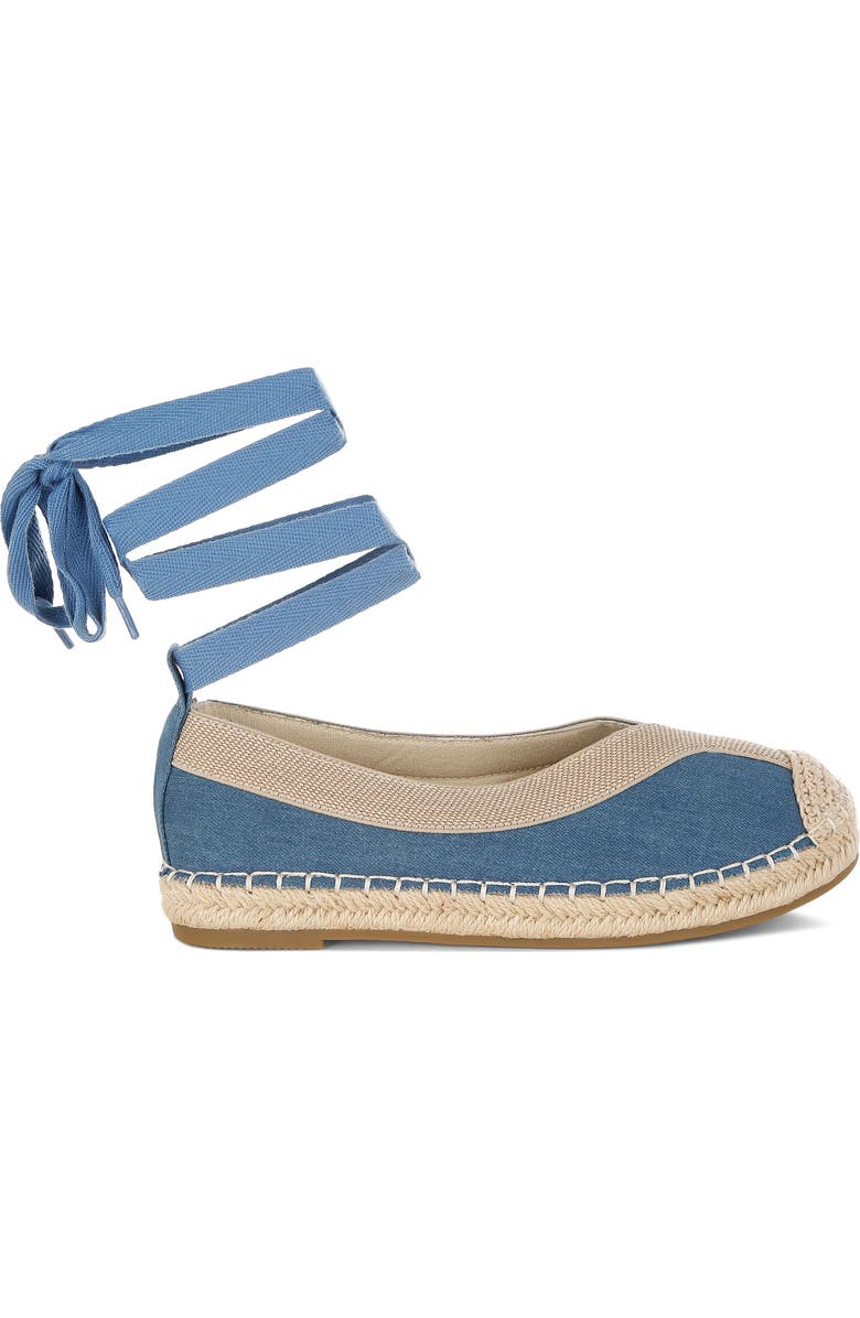 LONDON RAG Nalya Ankle Wrap Espadrille Flat, Alternate, color, Denim