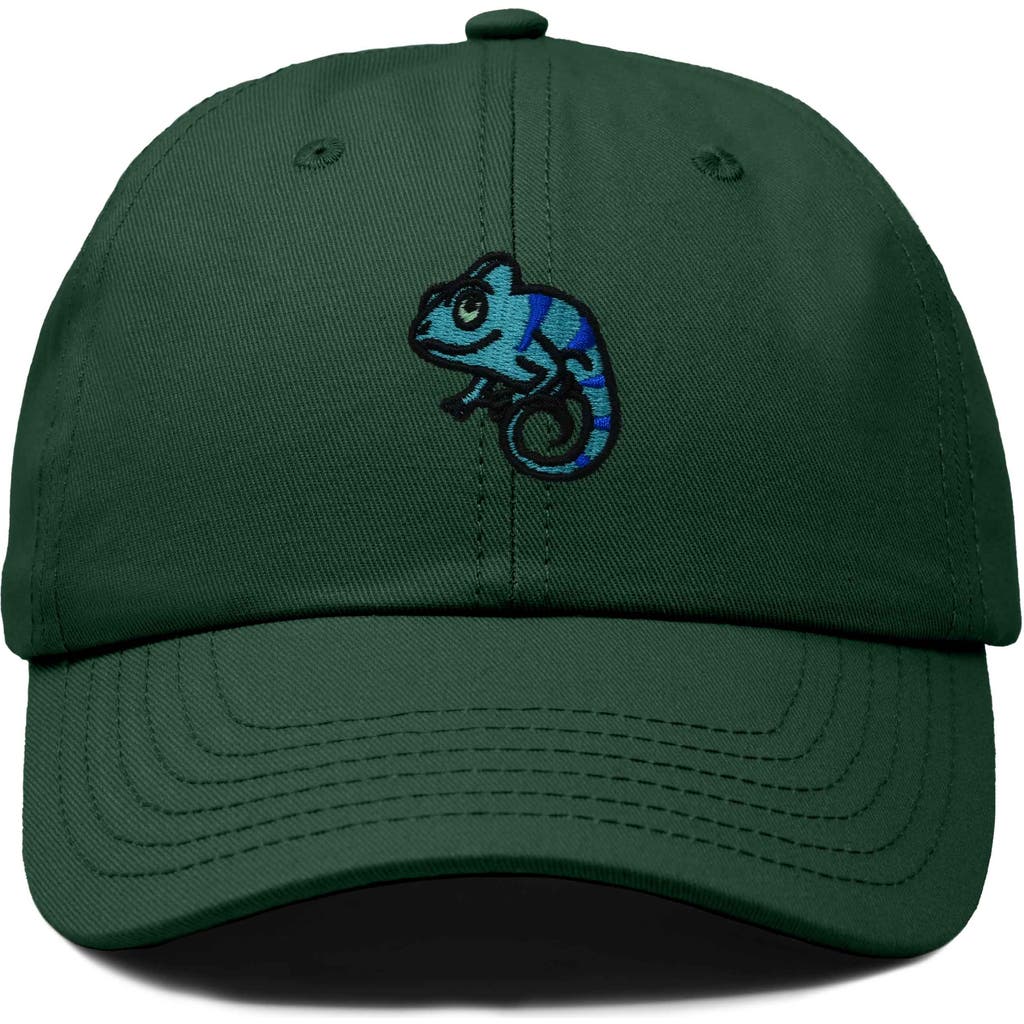 Dalix Chameleon Embroidered Dad Hat In Dark Green