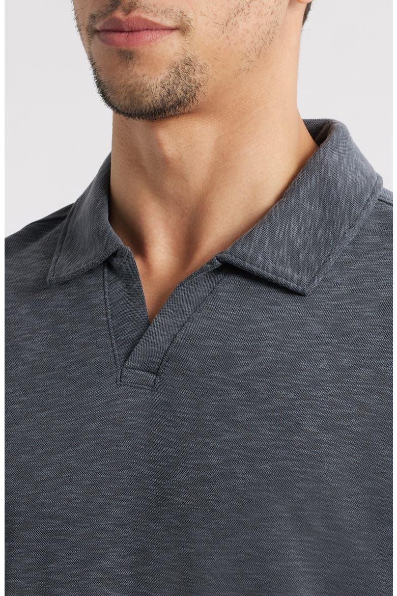 Vintage Slub Modal Blend Johnny Collar Polo, Alternate, color, CHARCOAL