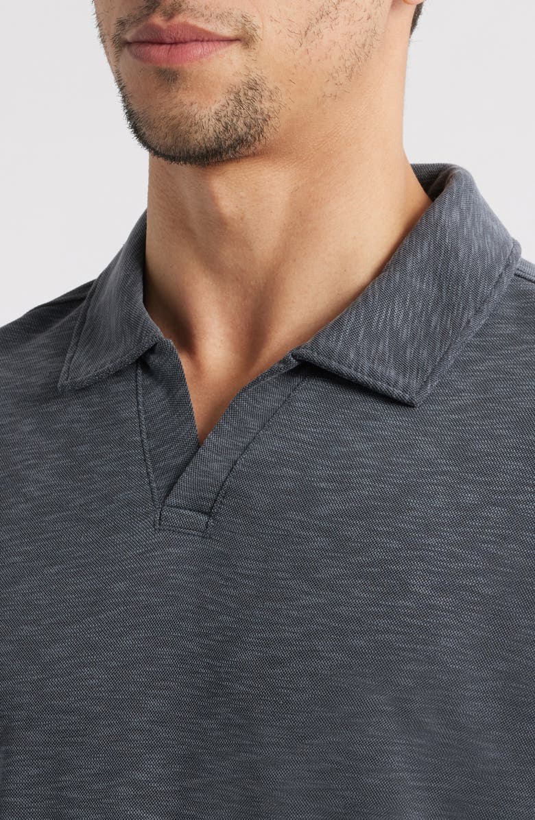 Johnston & Murphy Vintage Slub Modal Blend Johnny Collar Polo, Alternate, color, Charcoal