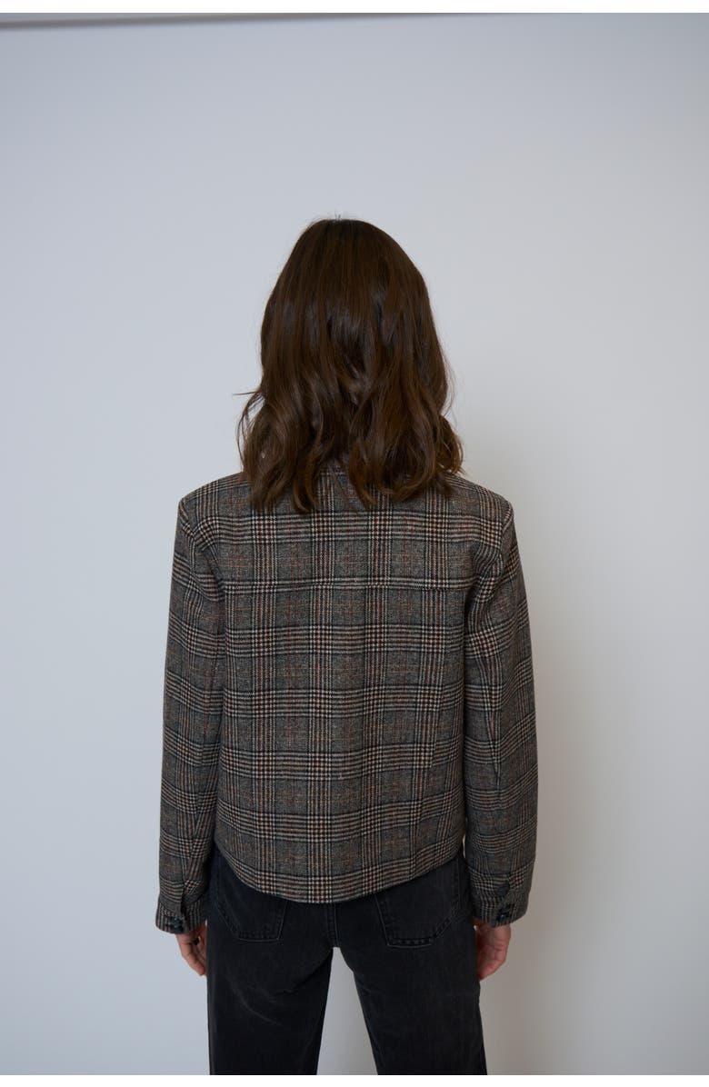 Central Park West Eden Plaid Double Pocket Jacket, Alternate, color, Black