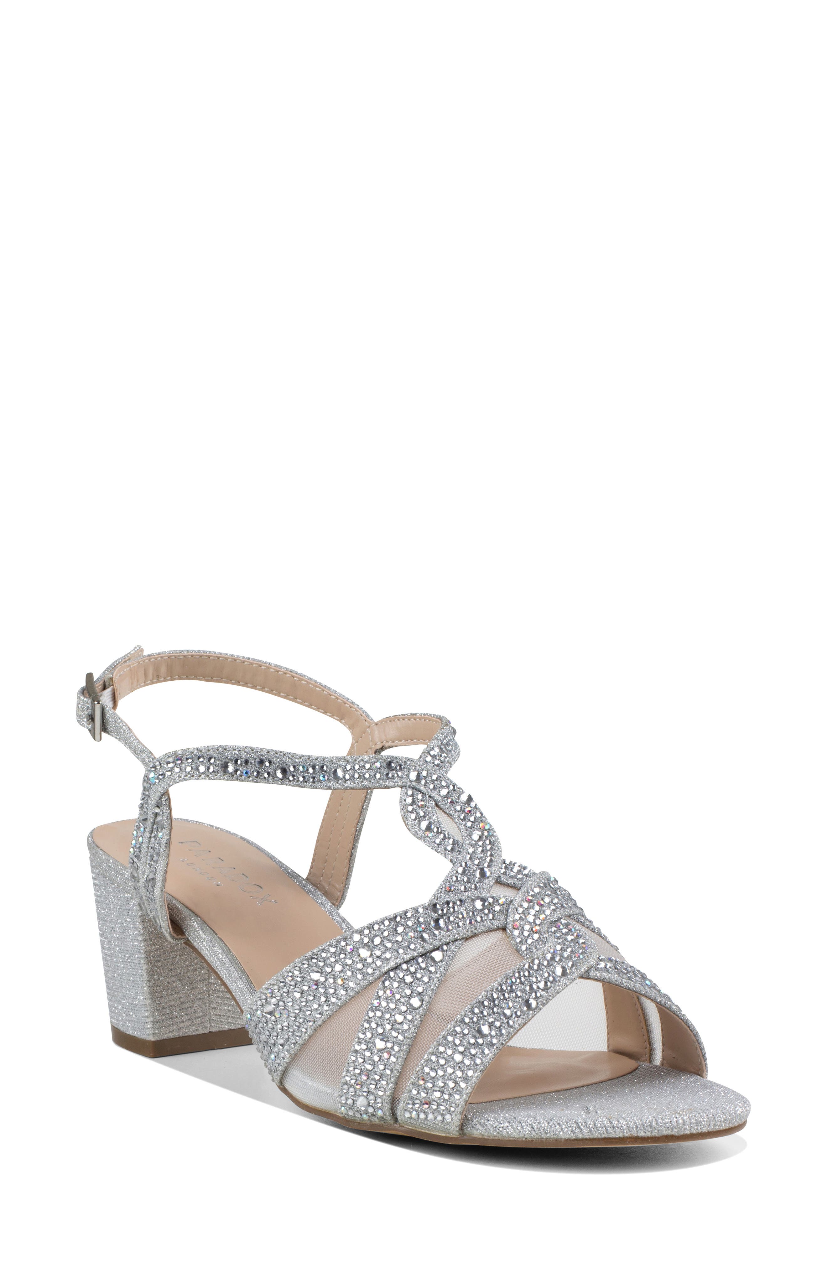 Paradox London Pink Nadia Block Heel Sandal, Main, color, Silver