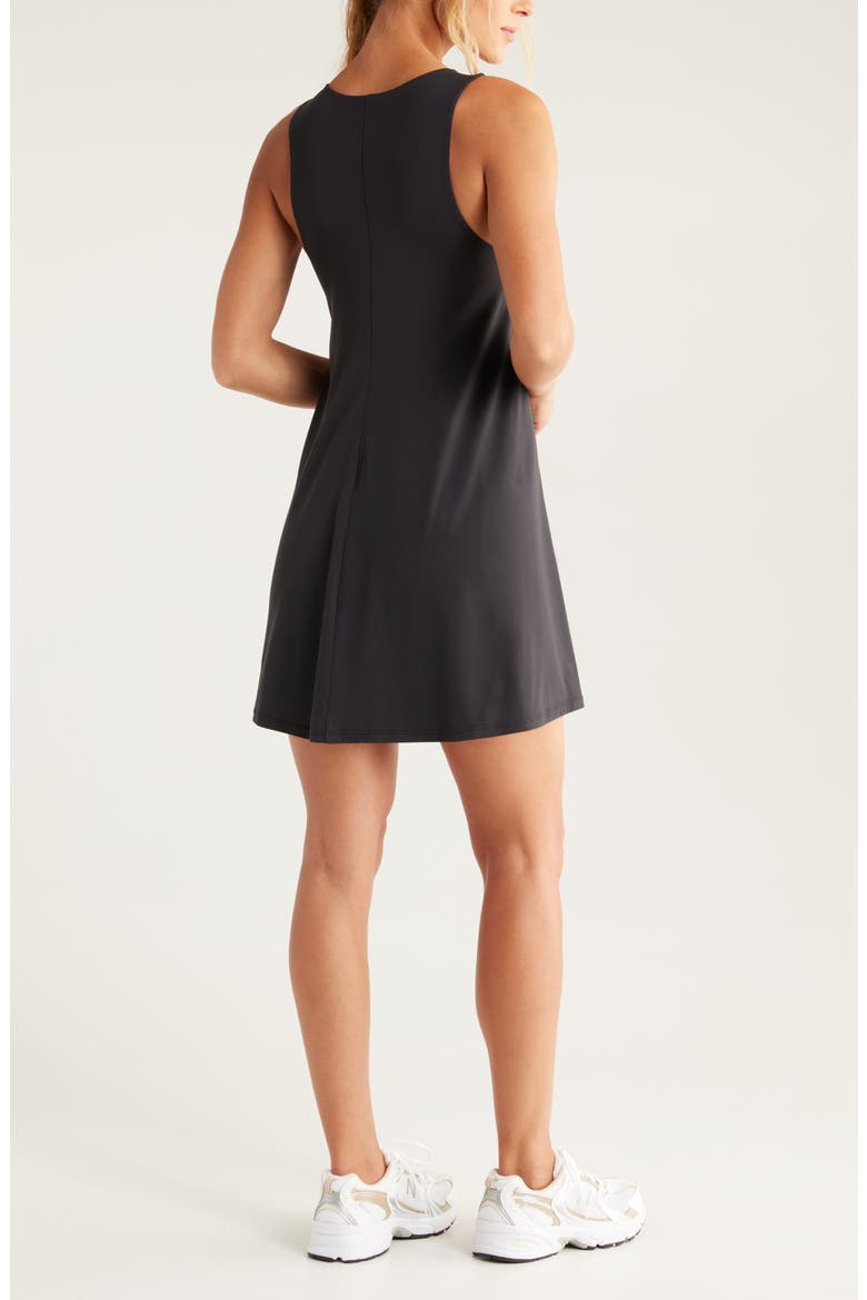 Luxe Lite Tennis Dress with Built-In Shorts, Alternate, color, BLACK