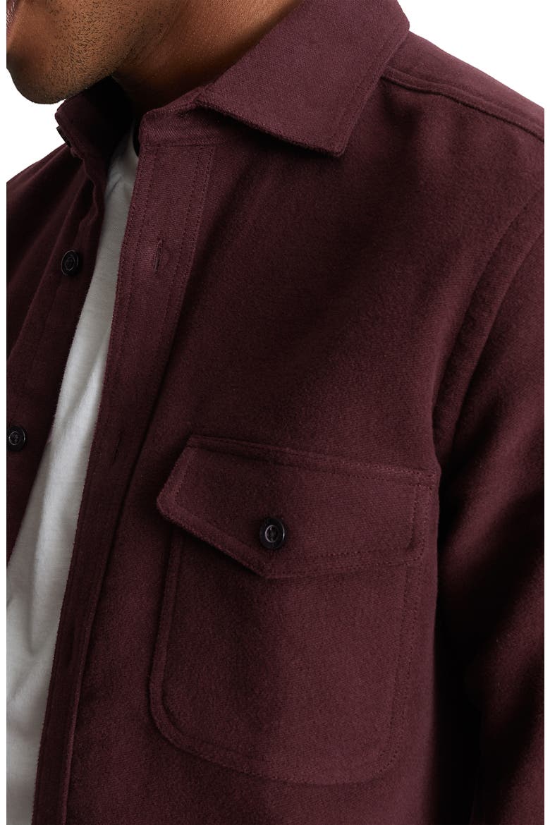 Miami Flannel Button-Up Shirt Jacket, Alternate, color, BORDEAUX