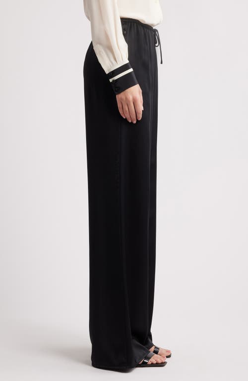 Frame The Silk Drawstring Lounge Pants In Black