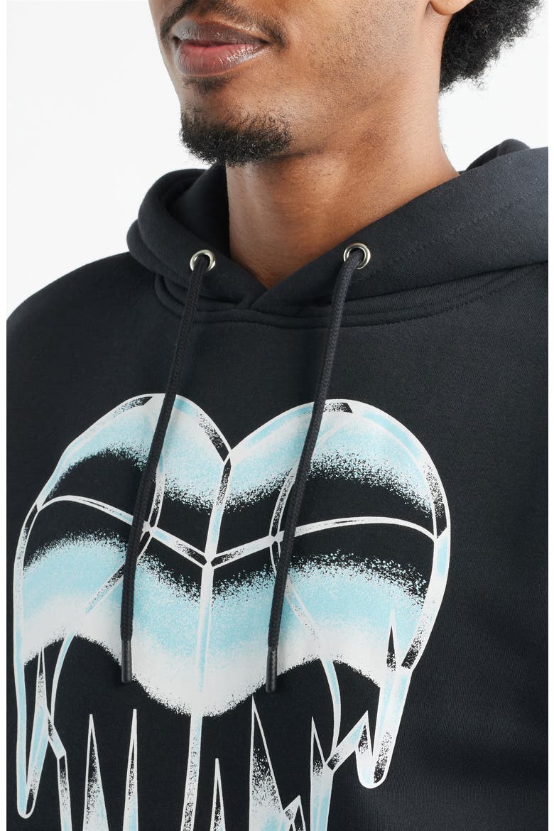 Cold Hearts Iced Pullover Hoodie, Alternate, color, BLACK