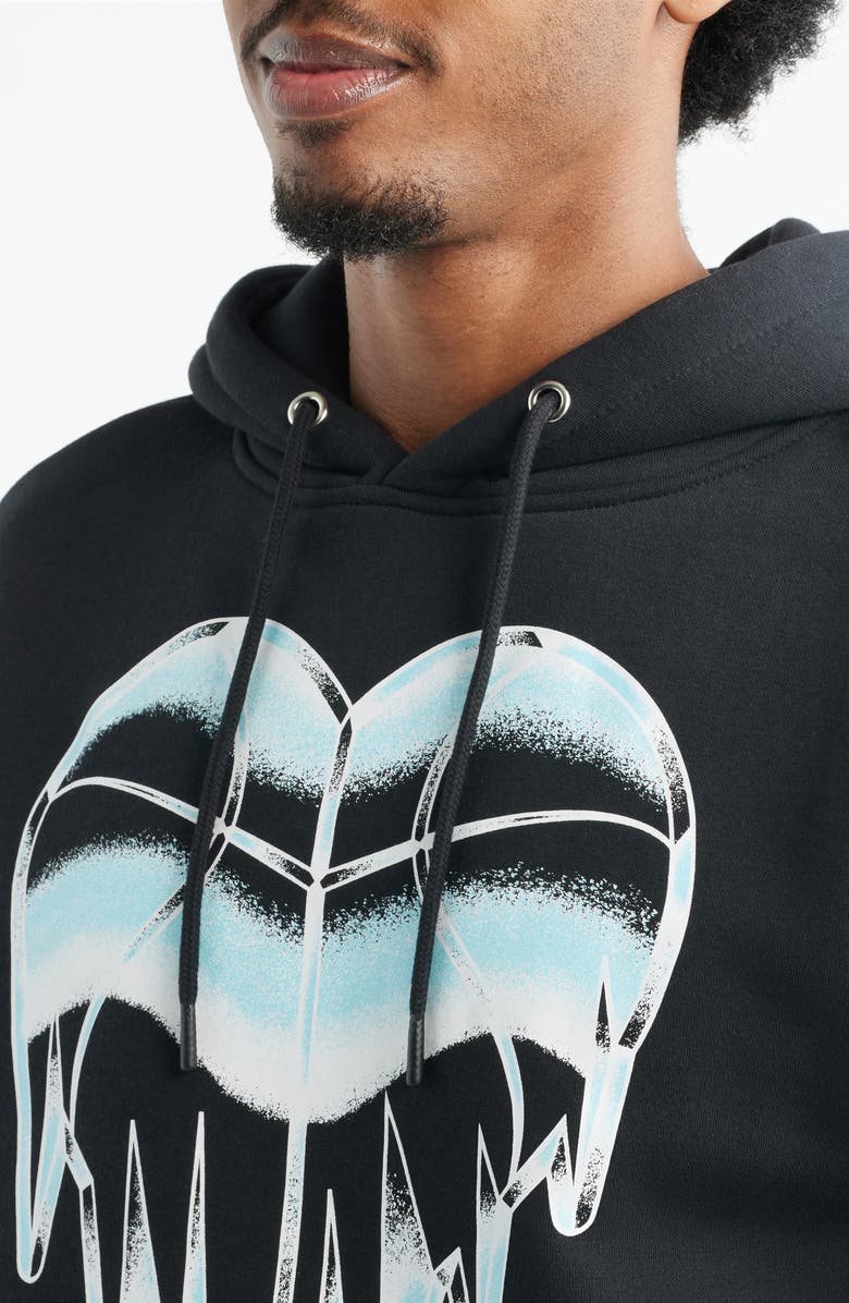 OVERTIME Cold Hearts Iced Pullover Hoodie, Alternate, color, Black