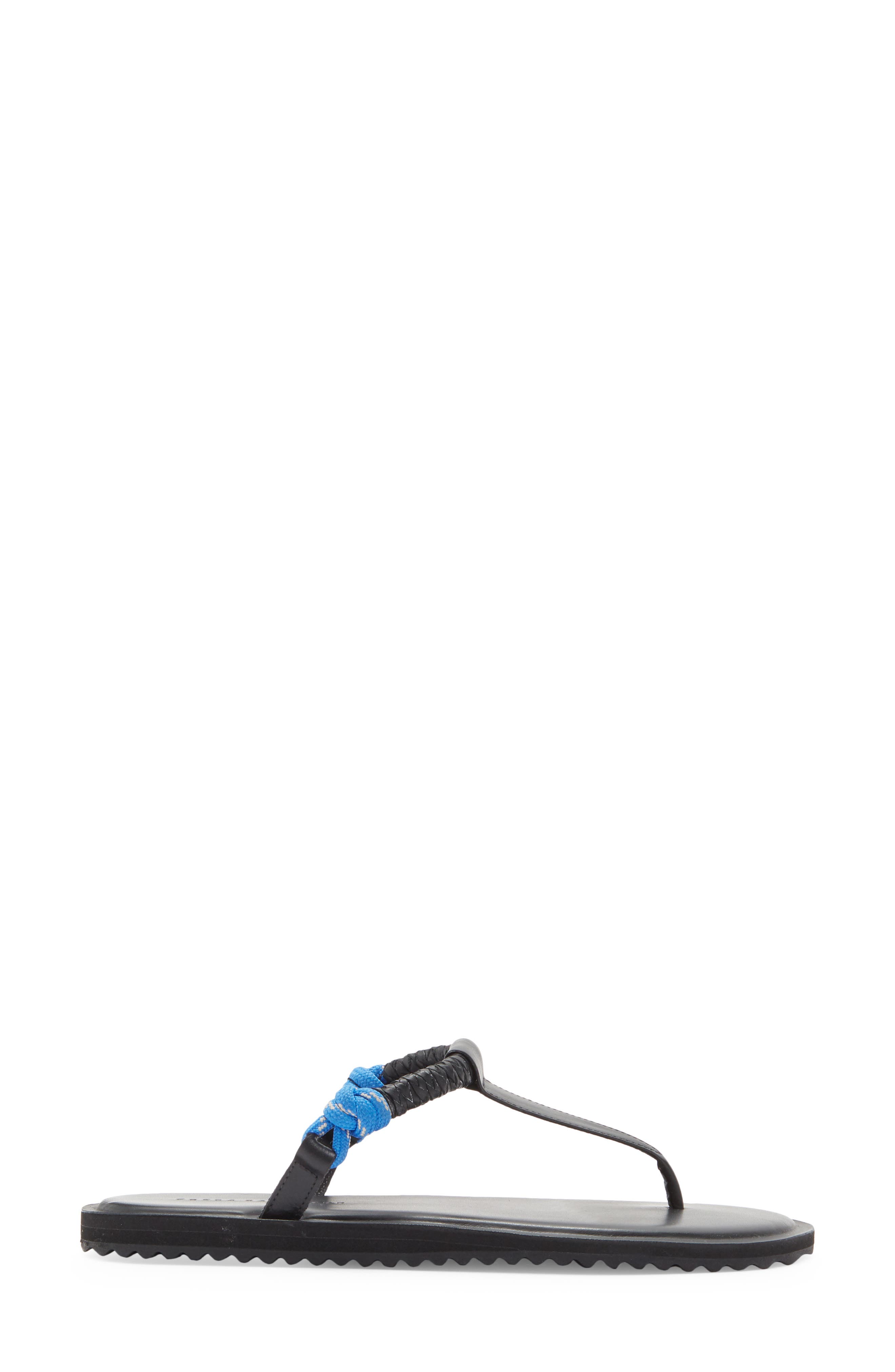 Freda Salvador Knotted T-Strap Sandal, Alternate, color, Cobalt Rope Combo