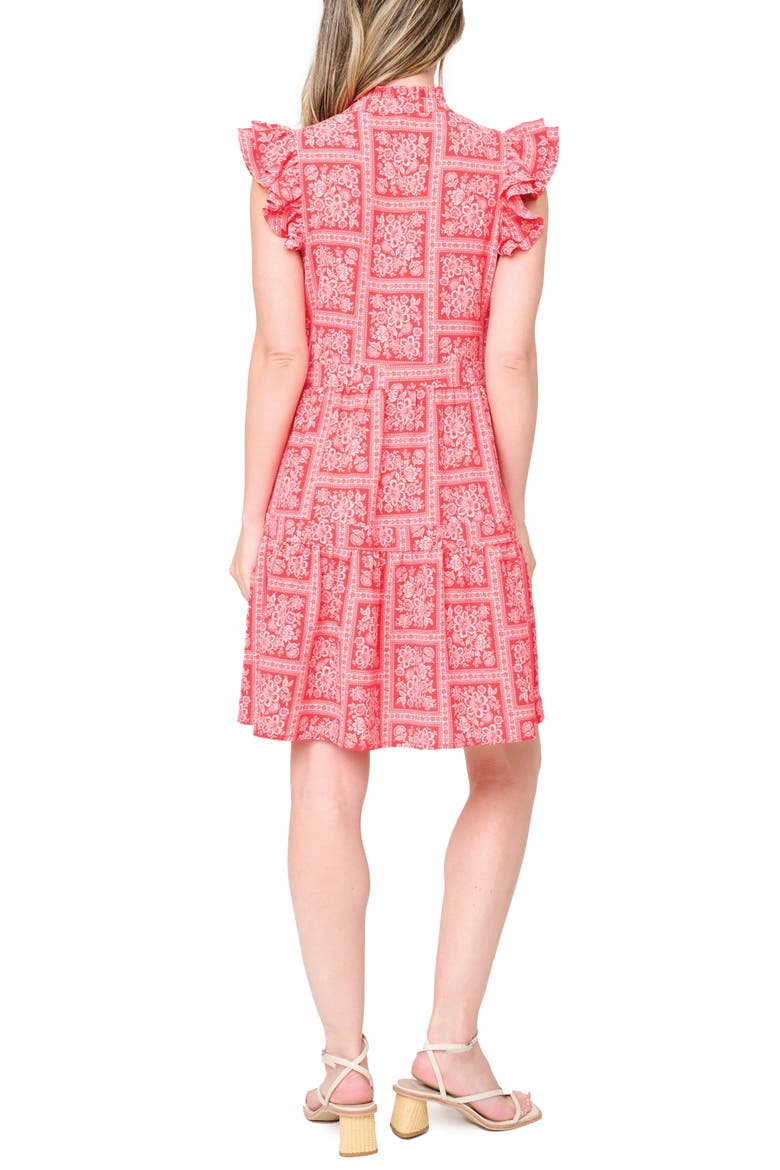 Scarf Print A-Line Dress, Alternate, color, RED SCARF PRINT